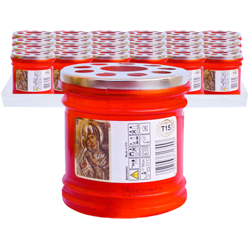Candelă plastic anti-vânt T15, 24 buc/set, timp de ardere 16 ore